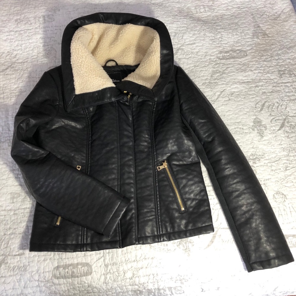 Sam Edelman faux leather fleece collar